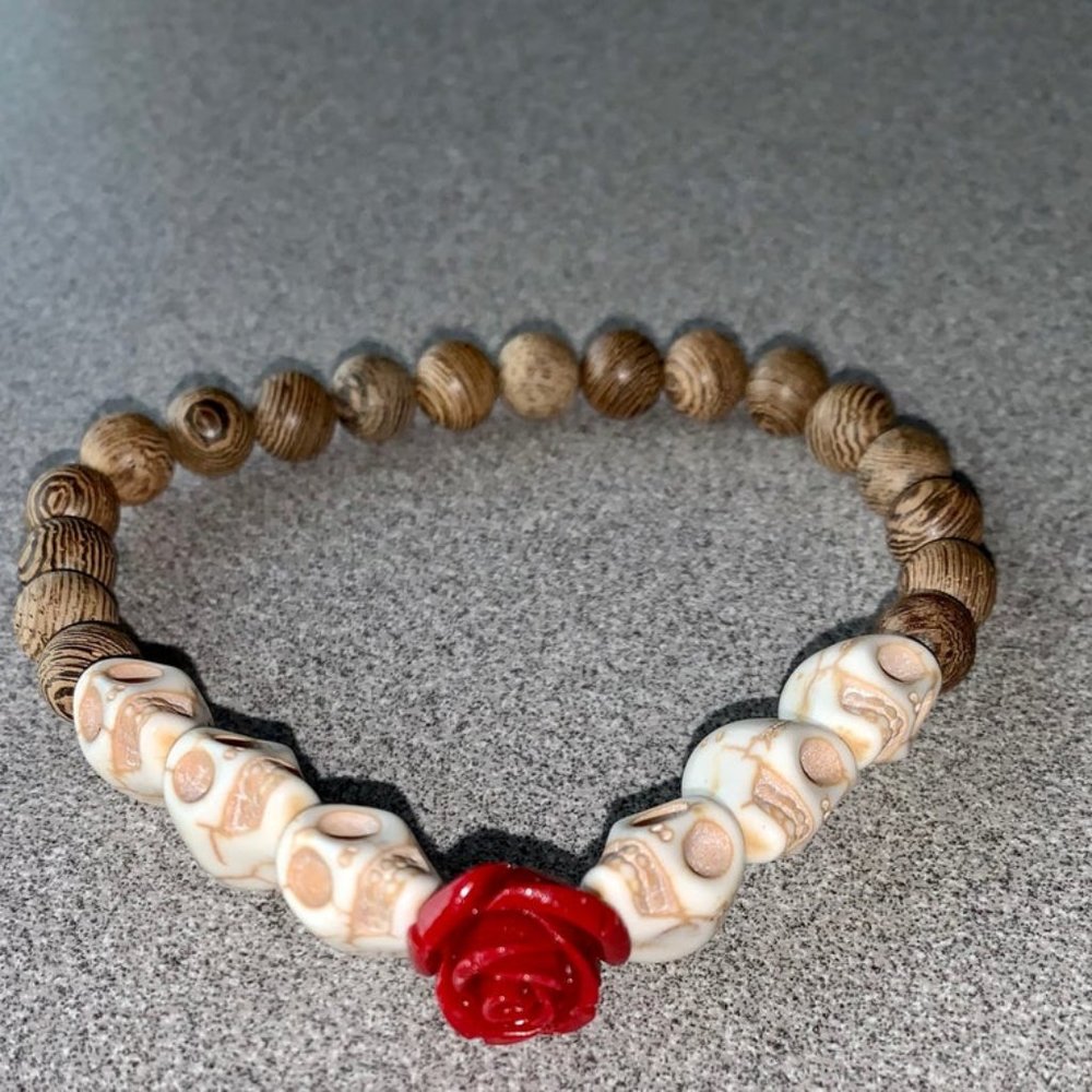 Dia Muertos Halloween stretch bracelet